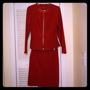 2 piece jacket with mini skirt to match